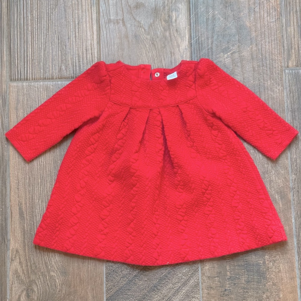 Janie & Jack red textured dress size 6-12 months